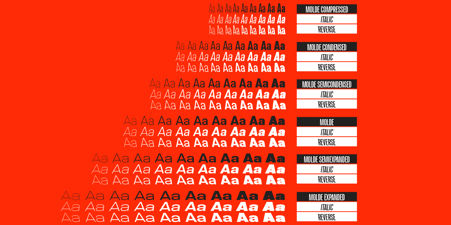 Przykład czcionki Molde Condensed Italic